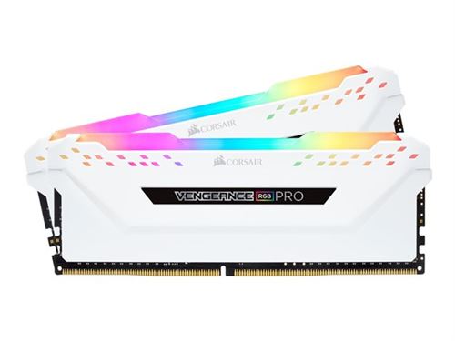 CORSAIR Vengeance RGB PRO - DDR4 - kit - 16 Go: 2 x 8 Go - DIMM 288 broches - 3600 MHz / PC4-28800 - CL18 - 1.35 V - mémoire sans tampon - non ECC - blanc