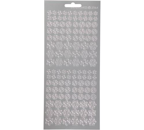 Stickers Peel Off Flocons variés - Argenté - Planche de 10x23 cm