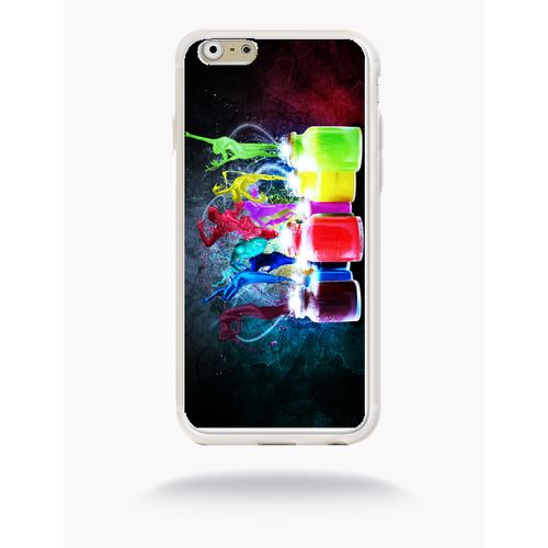 Coque Peinture Abstrait Silhouette Compatible Apple Iphone 6 Silicone Blanc Mat