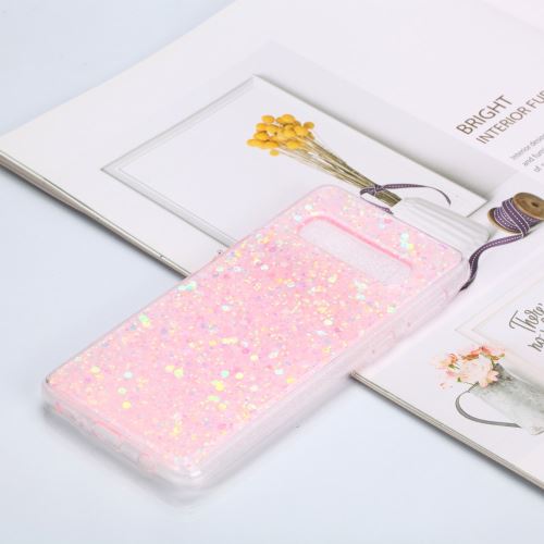 Coque en TPU paillettes de couleur changeante rose pour votre Samsung Galaxy S10