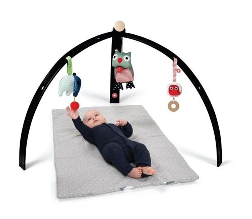 Portique d'éveil pour bébé en bois peint noir (vendu sans jouet)