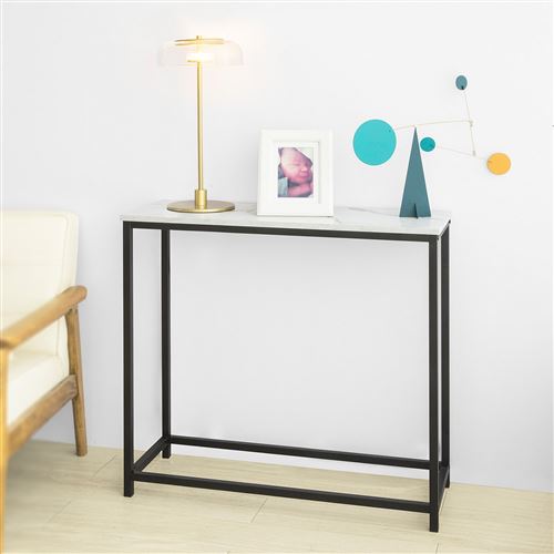 Table Console Table d'Appoint Bout de Canapé Table d’Entrée Effet Marbre Cadre,FSB29-SCH,SoBuy®