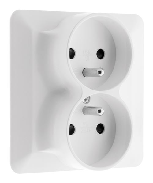 ARTEZO Double prise  avec terre 2P+T 16 A monoposte blanc
