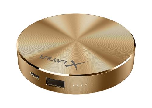Xlayer Power Bank Plat Et Rond Dans Fashion Design Or