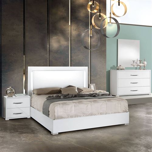 IZIA BLANCHE - Chambre 160x200cm Façades Blanches