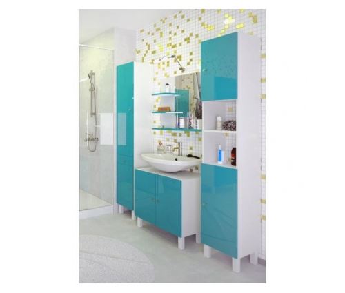 Corail Meuble Sous Lavabo L 60 Cm Bleu Lagon Brillant Installations Salles De Bain Achat Prix Fnac