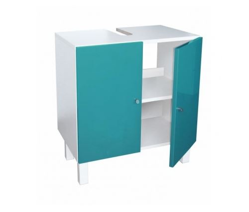 Corail Meuble Sous Lavabo L 60 Cm Bleu Lagon Brillant Installations Salles De Bain Achat Prix Fnac