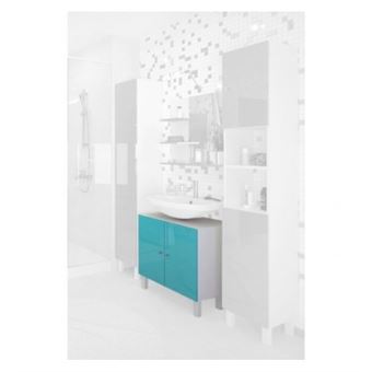 Corail Meuble Sous Lavabo L 60 Cm Bleu Lagon Brillant Installations Salles De Bain Achat Prix Fnac