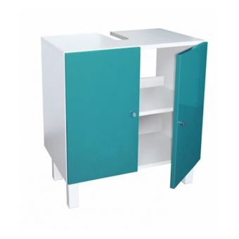 Corail Meuble Sous Lavabo L 60 Cm Bleu Lagon Brillant Installations Salles De Bain Achat Prix Fnac