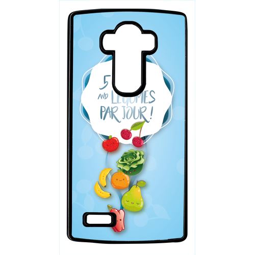 Coque Lg G4 5 Fruits Et Legumes Fond Bleu Pale