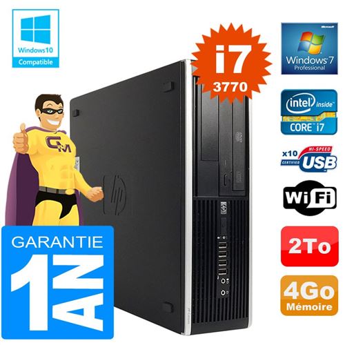 Pc hp compaq 8300 sff core i7-3770 ram 4go disque 2 to graveur dvd wifi w7 État correct -  reconditionné disponible sur Fnac