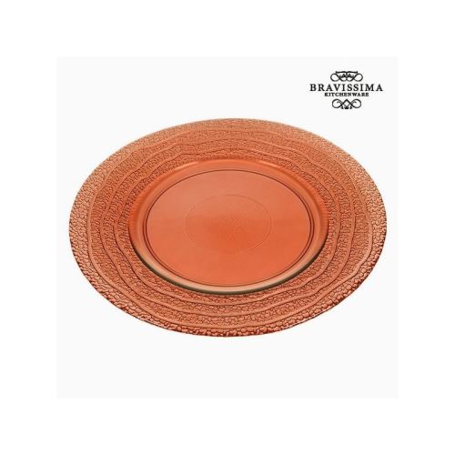 Assiette plate en verre recyclé corail (28 x 28 x 2 cm) by bravissima kitchen