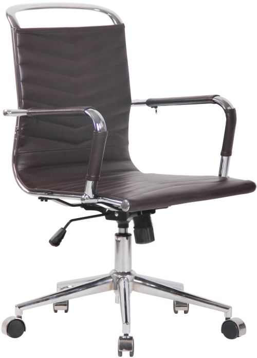 Fauteuil de bureau Burnley Similicuir ou véritable Cuir , Marron/Véritable cuir