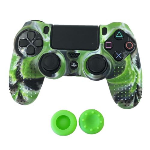 Oem Vert Coque De Protection En Silicone Avec 2 Caps Pour Manette Ps4/Slim/Pro - Camouflage