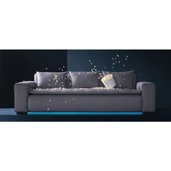 Fauteuil connecté Miliboo tissu gris clair