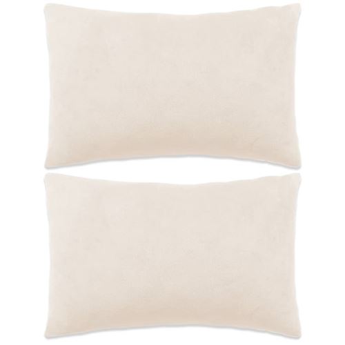 vidaXL Jeu de coussin 2 pcs Velours 40 x 60 cm Blanc cassé