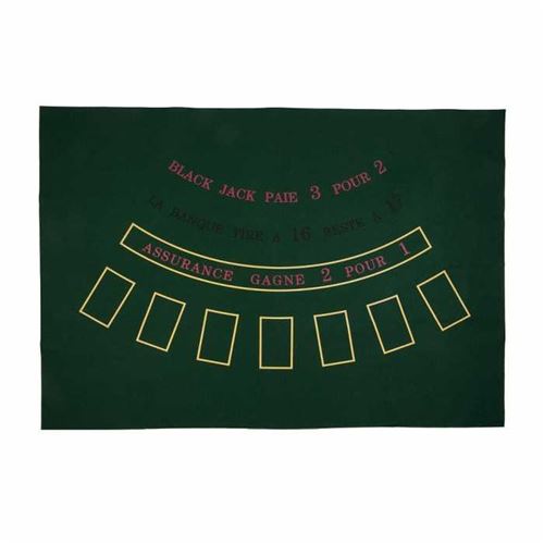 Tapis de BLACK JACK feutré avec empreintes 130 cm x 90 cm
