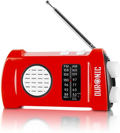 Duronic Ecohand Radio AM / FM à dynamo avec lampe torche