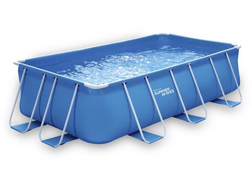 Piscine Tubulaire rectangulaire Bleue - Ludo 1 - 4 x 2 x 1 m - Filtration &agrave; Cartouche
