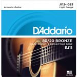 3 Jeux de cordes pour guitare folk D'addario P-Bronze Light 12-53 - EJ16-3D  I Boutikazik