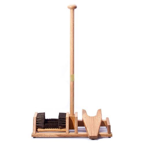 Retire-botte en Bois + 4 Brosses Grattoir à Chaussures - Mât d'équilibre