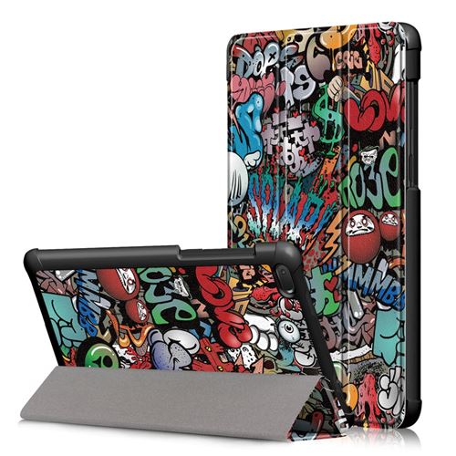 Etui en PU impression de motifs triplexes motif de bande dessinée pour votre Lenovo Tab E7 TB-7104F
