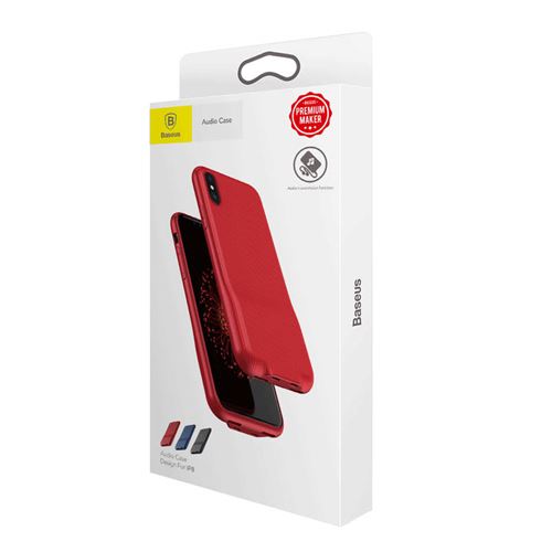 Coque Baseus Dual Lightning Audio pour iPhone X - Rouge