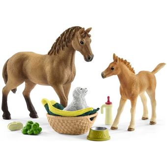 SCHLEICH - Figurine 42432 Les soins pour bébé animaux d'Horse Club Sarah - 1