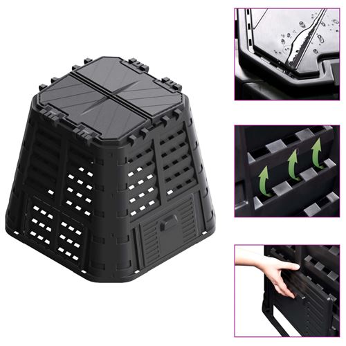 vidaXL Bac à compost de jardin 420 L Plastique