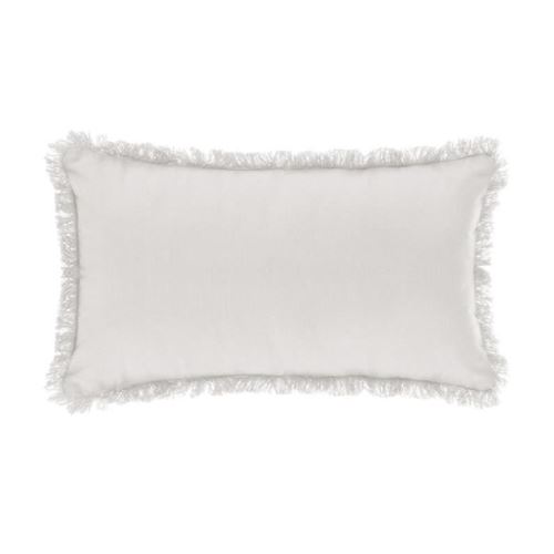 Coussin Déhoussable Franges Fringe 30x50cm Ivoire