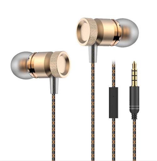 Ecouteurs Metal pour HONOR 6X avec Micro Kit Main Libre INTRA-AURICULAIRE Casque Universel Jack (OR)