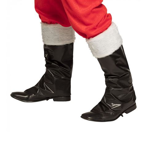 jambières noires fourrure blanche père noël - Coloris : Noir13397