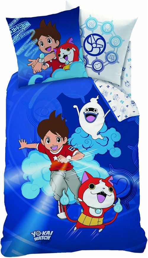 YO-KAI WATCH GANG Parure de couette 100% coton - 1 Housse de couette 140x200 cm + 1 Taie d'Oreiller 63x63 cm