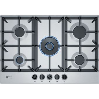 Neff T27DS59N0 - Table de cuisson au gaz - 5 plaques de cuisson - Niche - largeur : 56 cm - profondeur : 48 cm - acier inoxydable - avec garnitures en acier inoxydable - acier inoxydable