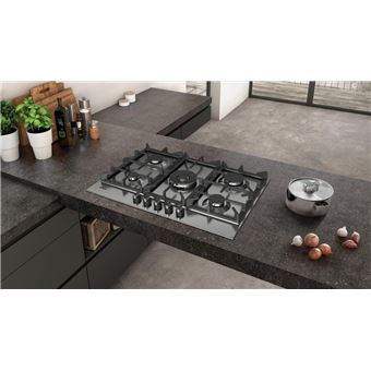 Neff T27DS59N0 - Table de cuisson au gaz - 5 plaques de cuisson - Niche - largeur : 56 cm - profondeur : 48 cm - acier inoxydable - avec garnitures en acier inoxydable - acier inoxydable