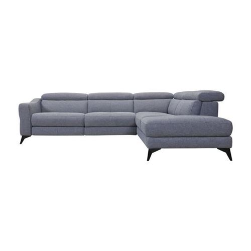 KANSAS Canape dangle droit 1 relax electrique - Tissu Gris - L 283 x P 102 x H x 74 cm