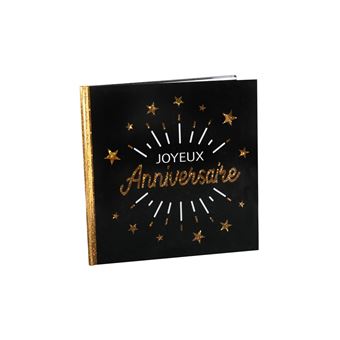 livre d'or joyeux anniversaire holo 20p 24cm noir - chalayer 6651 0-3 - 1