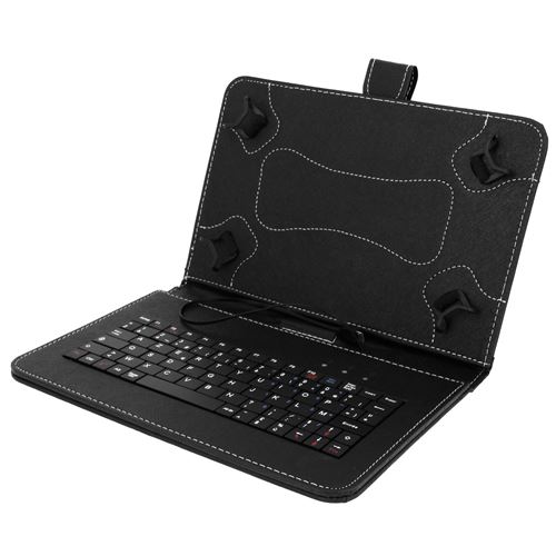 Avizar Noir Housse Folio Avec Clavier Azerty Pour Tablette 10'' - Connecteur Micro-Usb - Image 3