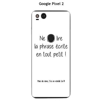 Télécharger gratuitement Images Coque Google Pixel 2 Design Citation Rebelle Texte Noir Fond le plus cool par