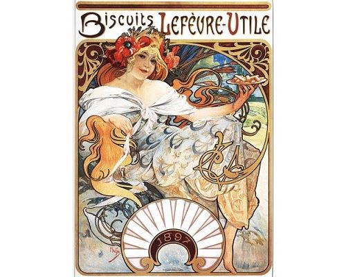 Puzzle 1000 Pièces : Mucha Alphonse - Biscuits Lefèvre-Utile, DToys