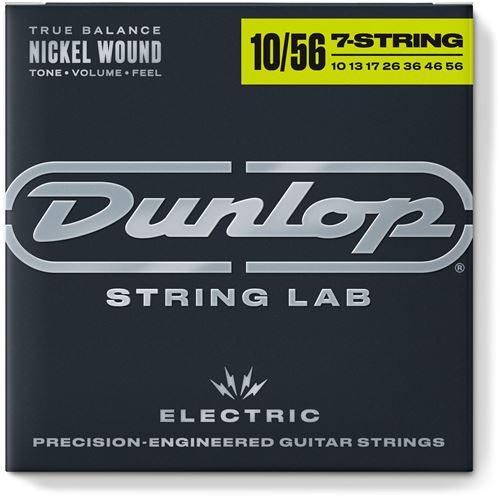 Dunlop Jim Nickel Plated Steel Jeux Electrique Light 7 Cordes 10-56 Jeux De Cordes Électriques 010