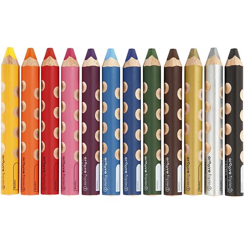 Lyra crayons 3-en-1 Groove 12 pièces multicolore