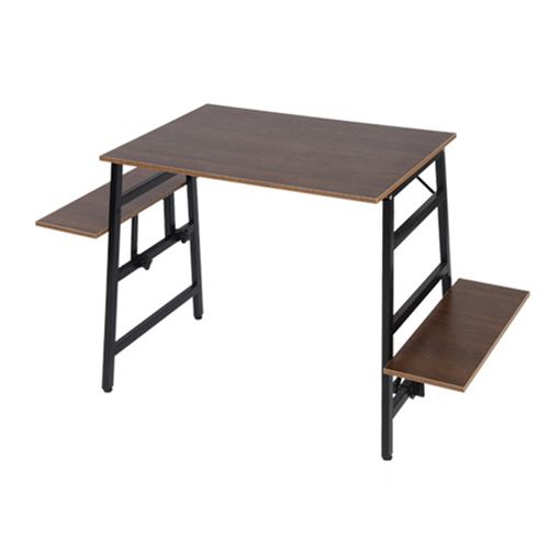 Table d'ordinateur Insma en bois avec étagère marron