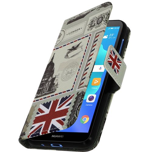 Étui Huawei Y5 2018/Honor 7S Housse Folio Timbres de Londres & Drapeau Anglais