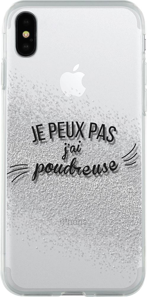 Coque rigide liquide paillettes je peux pas j'ai poudreuse pour iPhone X/XS