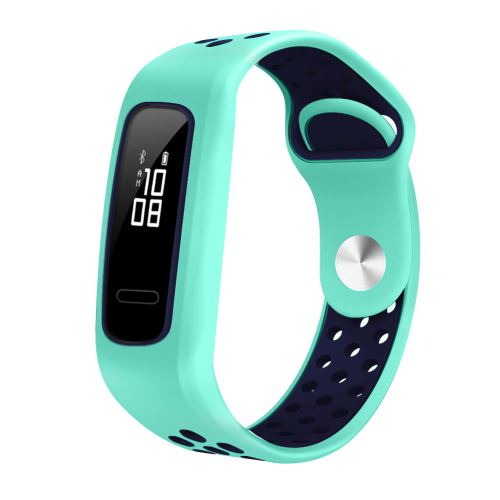 Bracelet en silicone bicolore Smartwatch pour HONOR BAND 4 Running/HUAWEI 3E/AW70 - Vert