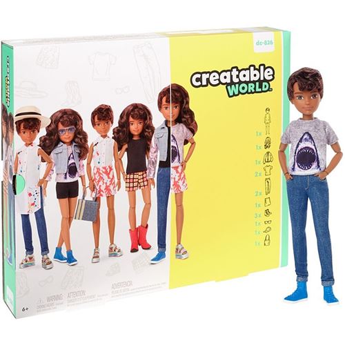 Creatable World poupée avec accessoires set cheveux bruns ondulés 30 cm