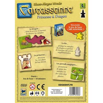 Jeu de stratégie Asmodee Extension Carcassonne Princesse et Dragon