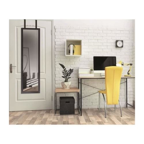 Miroir porte + crochets 30x120 noir