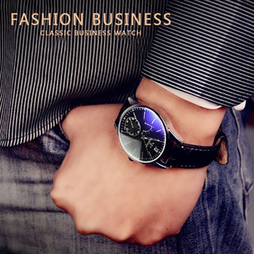 OHP Montre Homme Quartz Noir+Noir Entreprise YAZOLE 314